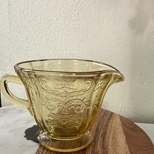 Vintage Amber Depression Glass Creamer Pitcher - Yellow
